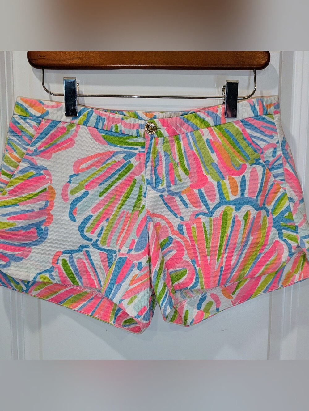 Lilly Pulitzer Callahan Shorts She She Shells Pink Blue Green Size 0